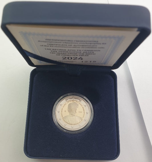 Ελλάδα - 2 Ευρώ 2024, 150 ΧΡΟΝΙΑ ΑΠΟ ΤΗ ΓΕΝΝΗΣΗ ΤΗΣ ΠΗΝΕΛΟΠΗΣ ΔΕΛΤΑ, PROOF