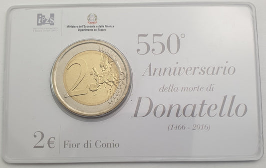 Ιταλία - 2 Ευρώ 2016, Donatello, (Coin Card)
