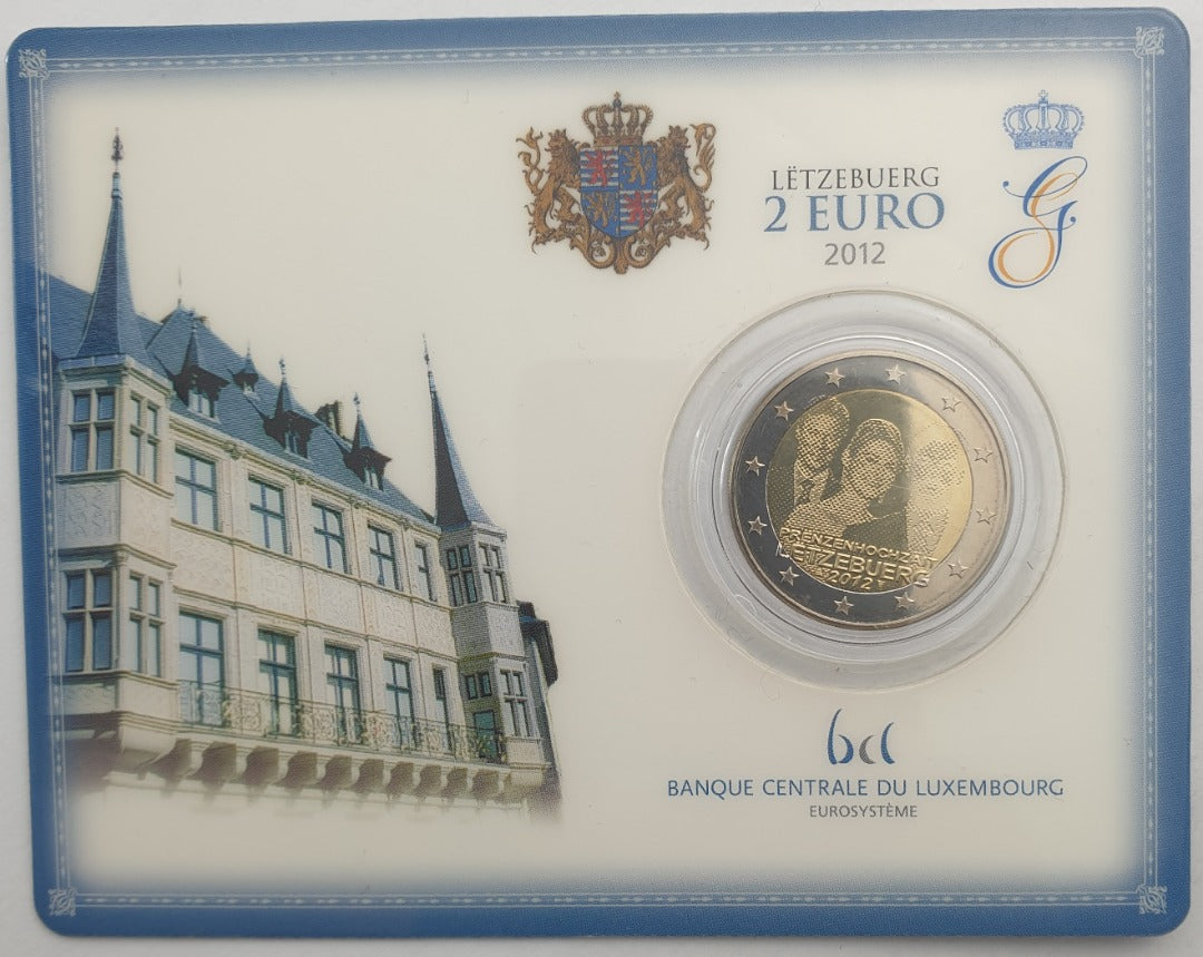 Λουξεμβούργο - 2 Ευρώ 2012, Henri I Royal Wedding, (Coin Card)