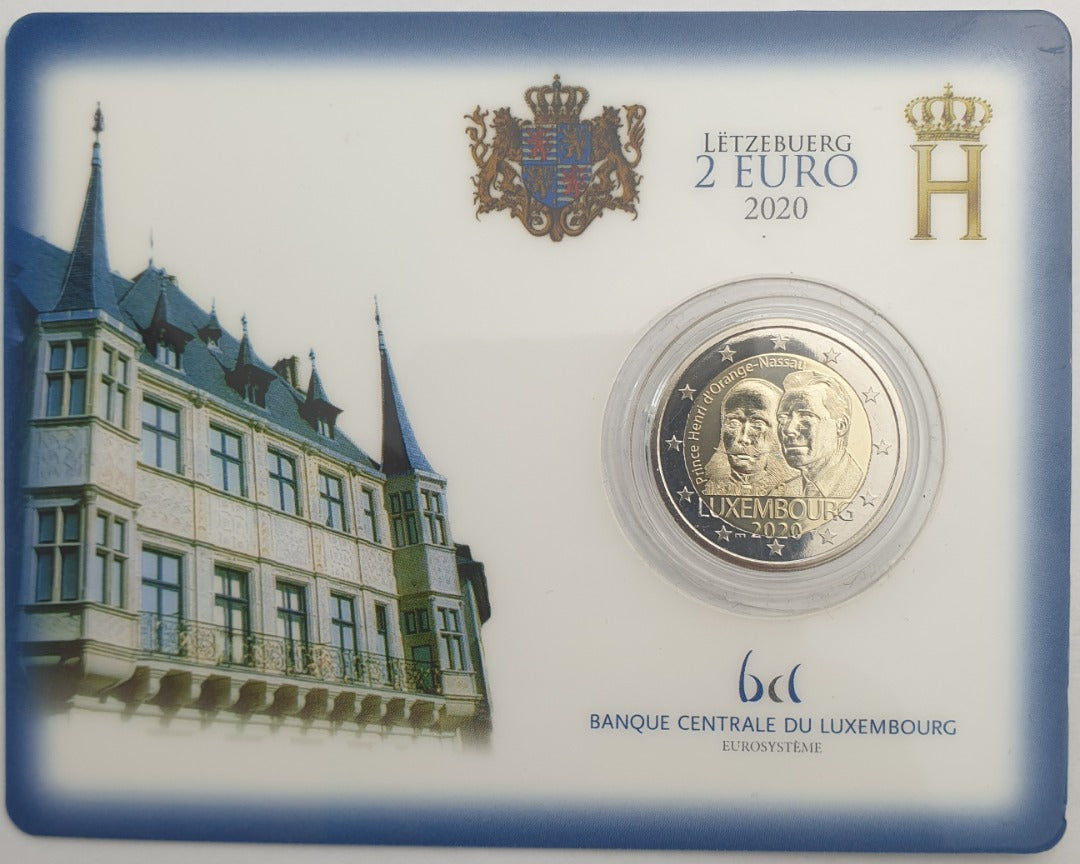 Λουξεμβούργο - 2 Ευρώ 2020, Henri I Prince Henri, (Coin Card)