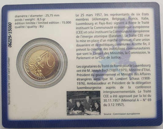 Λουξεμβούργο - 2 Ευρώ 2007, Henri I Treaty of Rome, (Coin Card)