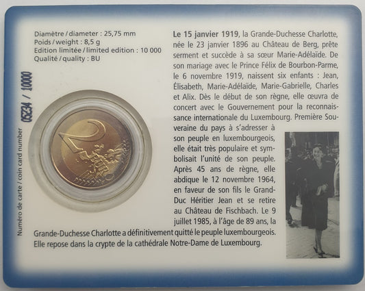 Λουξεμβούργο - 2 Ευρώ 2009, Henri I Accession of Charlotte, (Coin Card)