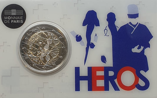 Γαλλία - 2 Ευρώ 2020, BU, Ιατρική Έρευνα, (3 Coin Card)