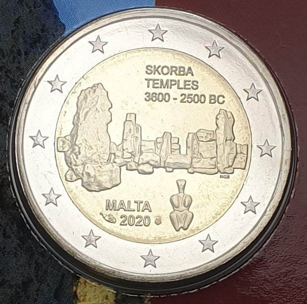 Μάλτα - 2 Ευρώ 2020, Ναοί Σκορμπά, (Coin Card)