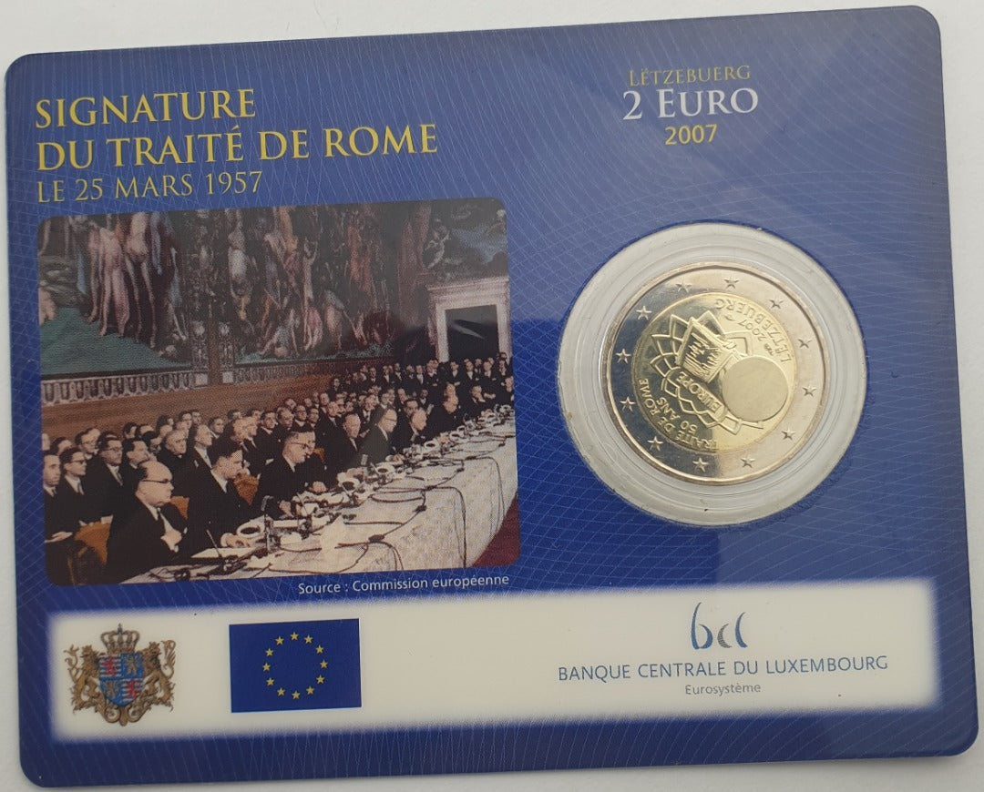 Λουξεμβούργο - 2 Ευρώ 2007, Henri I Treaty of Rome, (Coin Card)