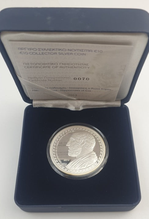 Ελλάδα - 10 Ευρώ 2013, Ιπποκράτης, Ασημένιο PROOF