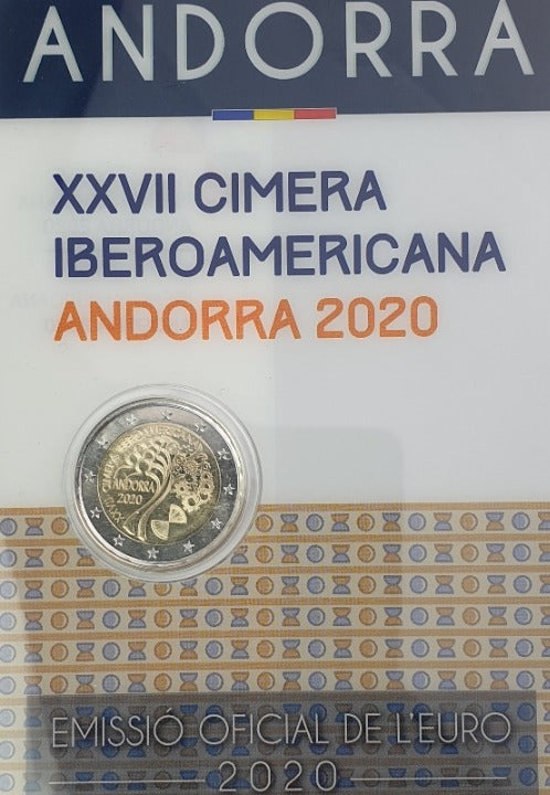 Ανδόρρα - 2 Ευρώ 2020, XXVII Αμερικανική Σύνοδος Κορυφής, (Coin Card)