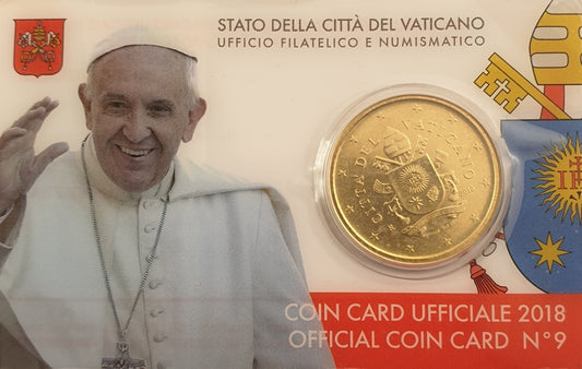 Βατικανό - 50 Λεπτά 2018, Πάπας Φραγκίσκος, (Coin Card)