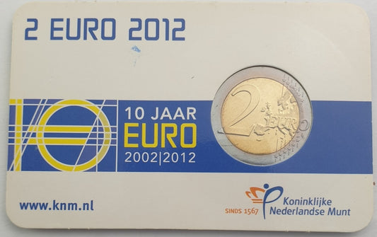 Ολλανδία - 2 Ευρώ 2012, Beatrix 10 Χρόνια Ευρώ Μετρητά, (Coin Card)