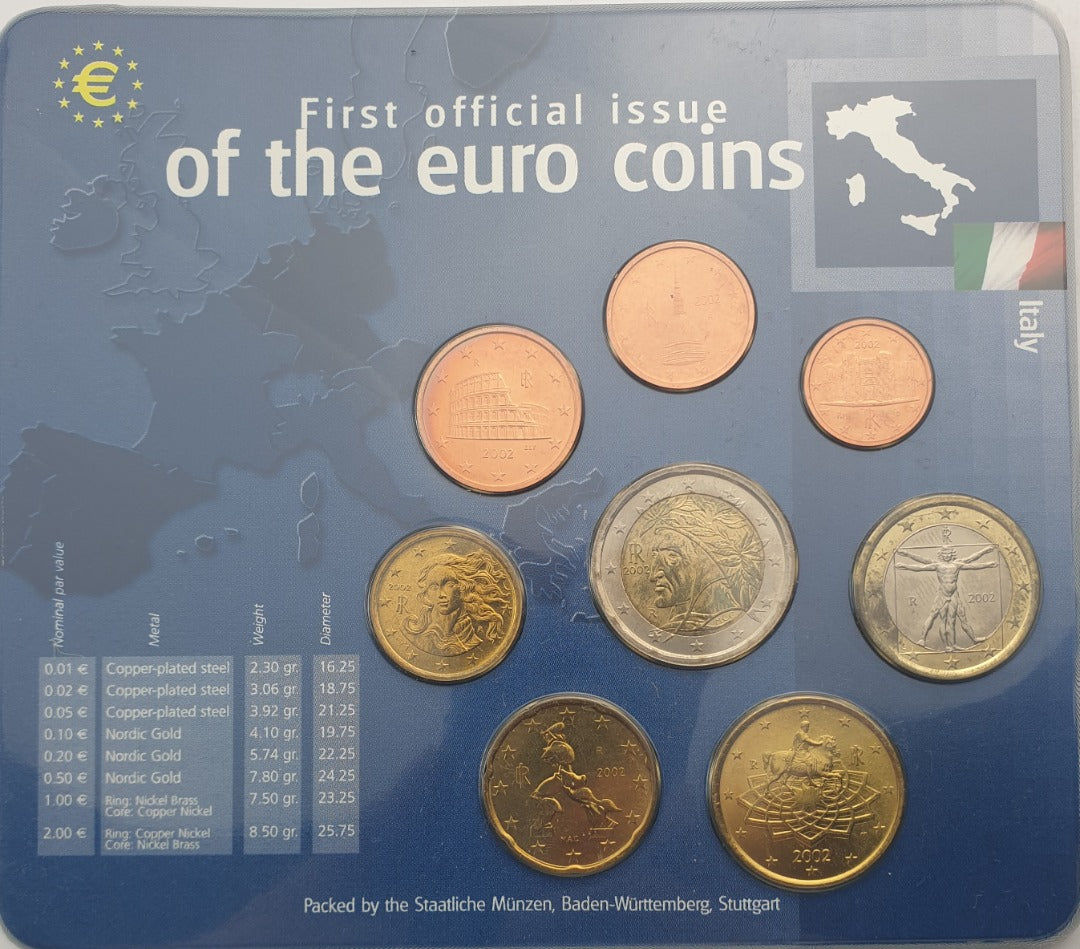 Σειρά Ευρώ - Ιταλία 2002, First Official Issue