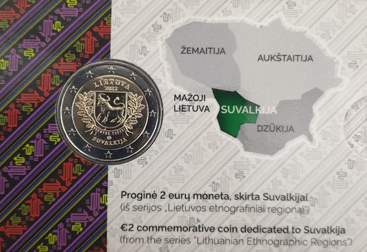 Λιθουανία - 2 Ευρώ 2022, "Suvalkija", (Coin Card)