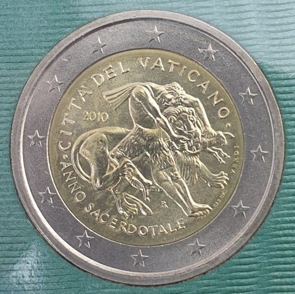 Βατικανό - 2 Ευρώ 2010, Έτος για τους Ιερείς, (Coin Card)