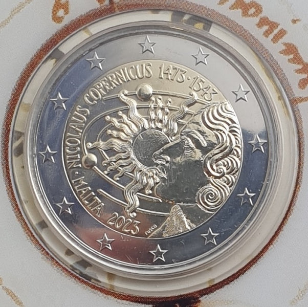 Μάλτα - 2 Ευρώ 2023, Νικόλαος Κοπέρνικος 1473 - 1543, (Coin Card)