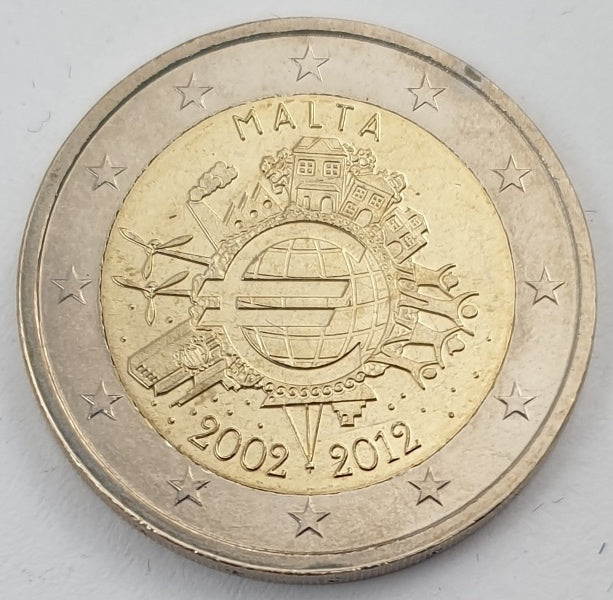 Μάλτα - 2 Ευρώ (Τα Δέκα Χρόνια Του Ευρώ 2002 - 2012), Ακυκλοφόρητο