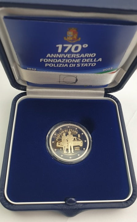 Ιταλία - 2 Ευρώ 2022, 170η Επέτειος Ίδρυσης της Κρατικής Αστυνομίας, PROOF