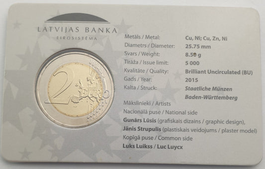 Λετoνία - 2 Ευρώ 2015, Λετονική Προεδρία του Συμβουλίου της Ευρωπαϊκής Ένωσης, (Coin Card)