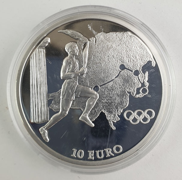 Ελλάδα - 10 Ευρώ 2004, Λαμπαδηδρομία Ολυμπιακών Αγώνων - Ασία, Ασημένιο