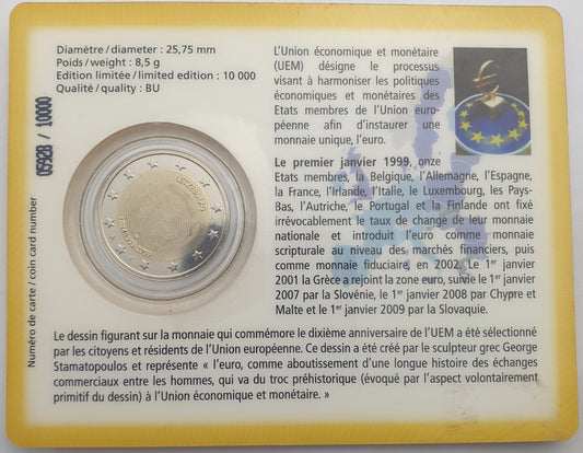 Λουξεμβούργο - 2 Ευρώ 2009, Henri I Economic and Monetary Union, (Coin Card)