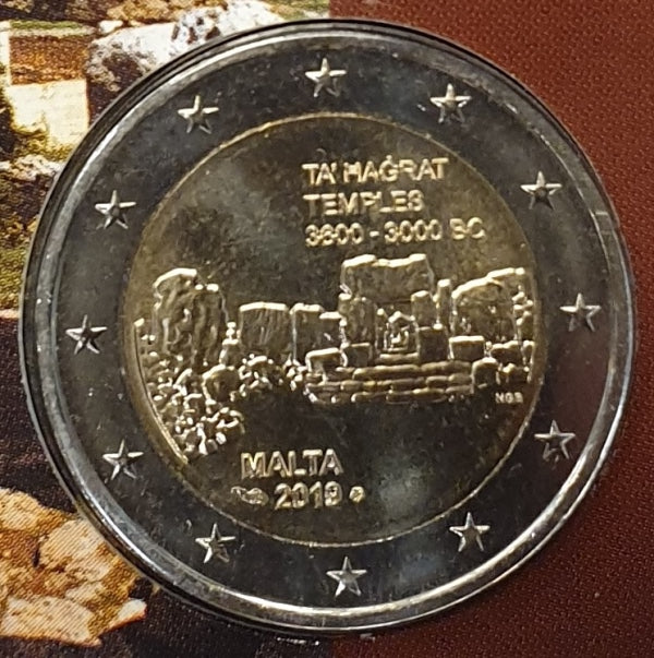 Μάλτα - 2 Ευρώ 2019, Μεγαλιθικοί Ναοί της Μάλτας, (Coin Card)