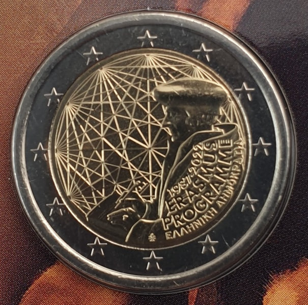Ελλάδα - 2 Ευρώ 2022, 35 Χρόνια του Πρoγράμματος Erasmus, BU (Coin Card)