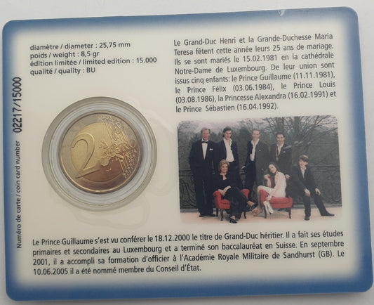 Λουξεμβούργο - 2 Ευρώ 2006, Henri I Guillaume, (Coin Card)