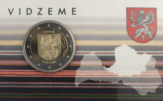 Λετονία - 2 Ευρώ 2016, Vidzeme, (Coin Card)