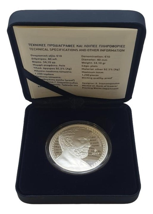 Ελλάδα - 10 Ευρώ 2019, Θουκυδίδης, Ασημένιο PROOF