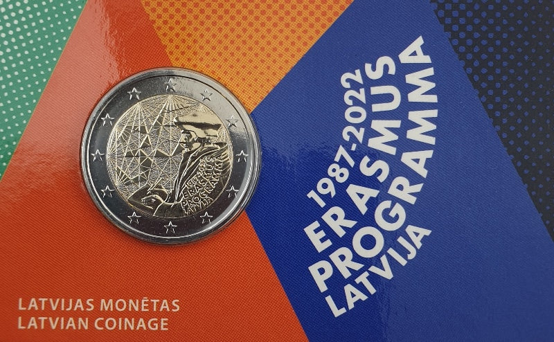Λετονία - 2 Ευρώ 2022, 35 Χρόνια του Πρoγράμματος Erasmus, BU (Coin Card)