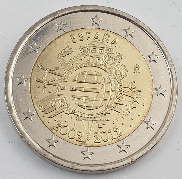 Ισπανία - 2 Ευρώ (Τα Δέκα Χρόνια Του Ευρώ 2002 - 2012), Ακυκλοφόρητο