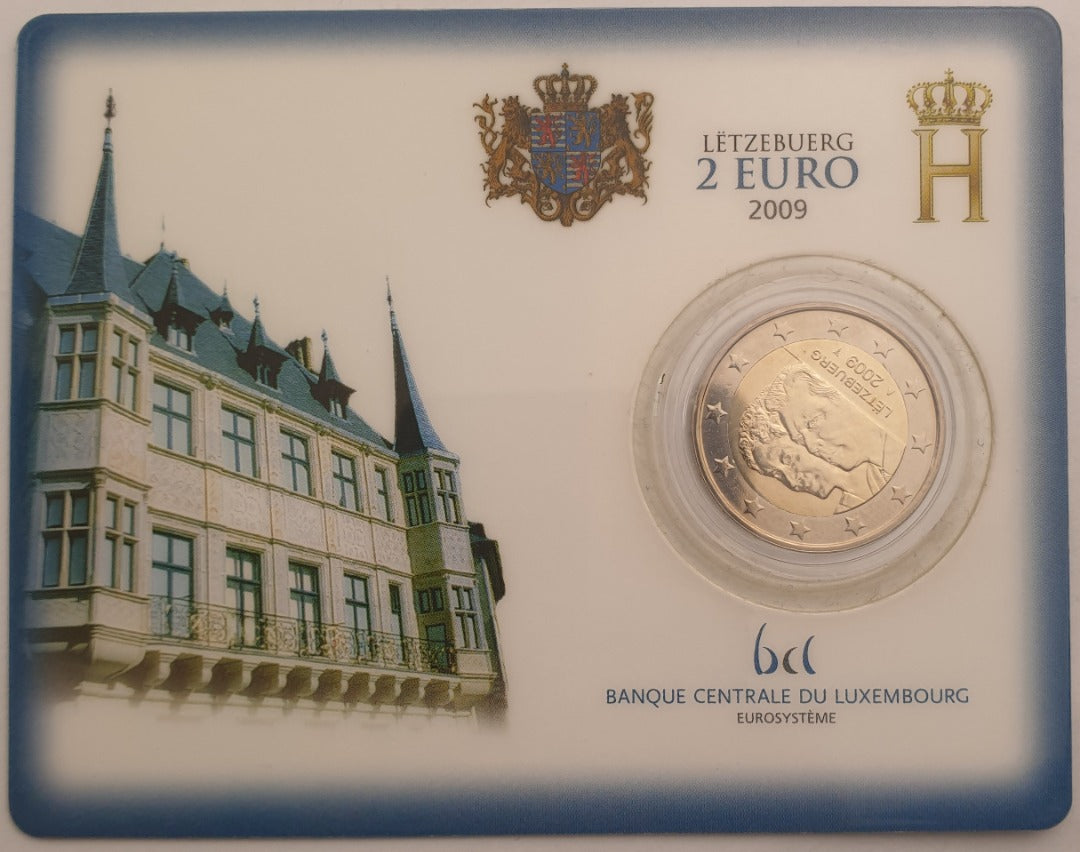 Λουξεμβούργο - 2 Ευρώ 2009, Henri I Accession of Charlotte, (Coin Card)