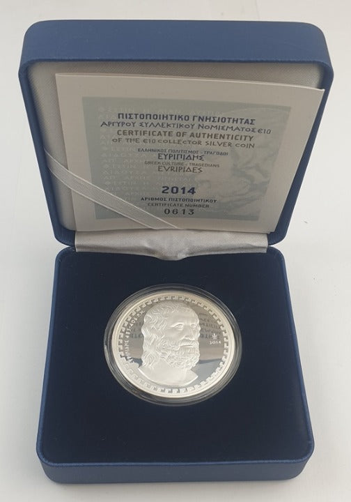 Ελλάδα - 10 Ευρώ 2014, Ευριπίδης, Ασημένιο PROOF