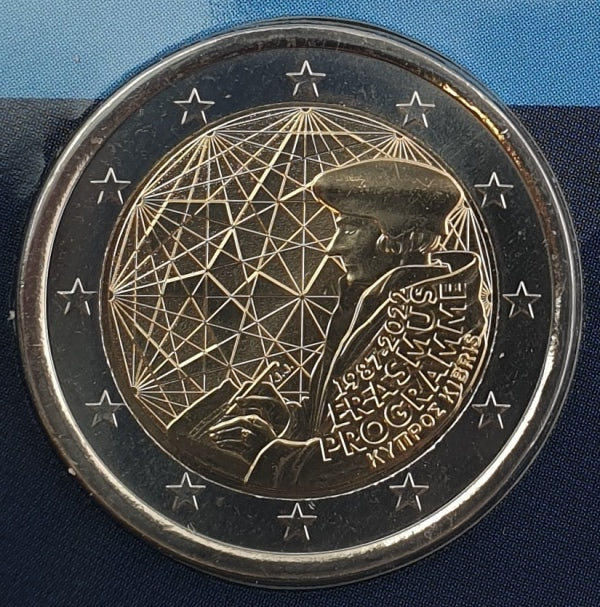 Κύπρος - 2 Ευρώ 2022, 35 Χρόνια του Πρoγράμματος Erasmus, BU (Coin Card)