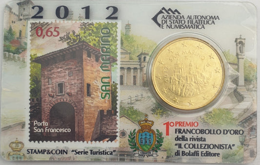 Άγιος Μαρίνος - 50 Λεπτό 2012, Porta San Francesco, (Coin Card)