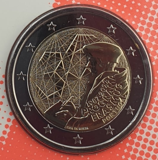 Πορτογαλία - 2 Ευρώ 2022, 35 Χρόνια του Πρoγράμματος Erasmus, BU (Coin Card)