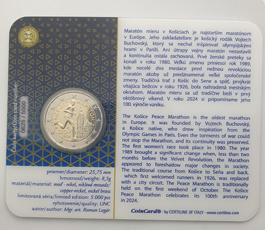Σλοβακία - 2 Ευρώ 2024, Košice Peace Marathon (Coin Card)