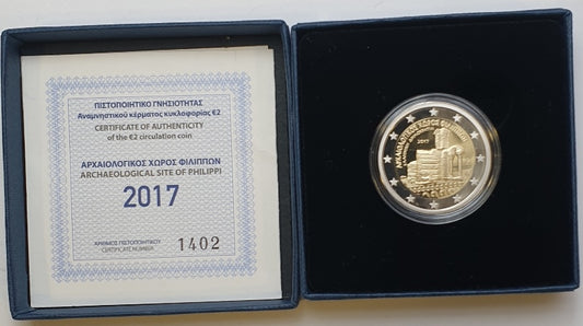 Ελλάδα - 2 Ευρώ 2017, Αρχαιολογικός Χώρος Φιλίππων, PROOF