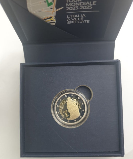 Ιταλία - 2 Ευρώ 2025, Voyage of the Amerigo Vespucci Ship, (Proof)