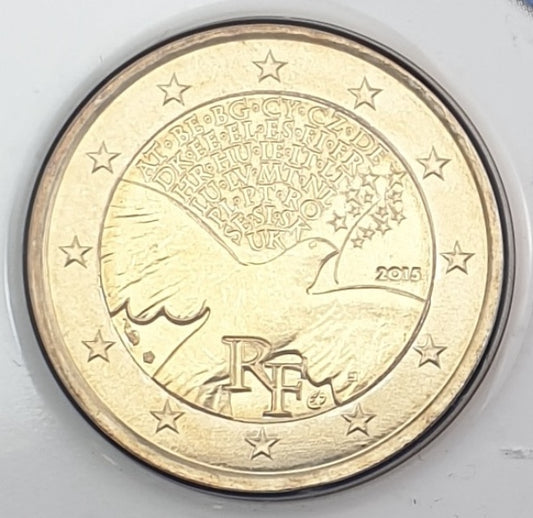 Γαλλία - 2 Ευρώ 2015, 70 Χρόνια Ειρήνης στην Ευρώπη, (Coin Card)