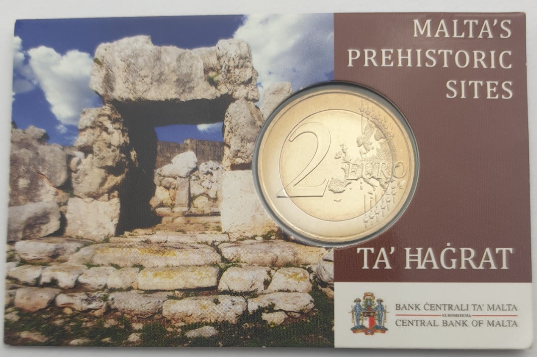 Μάλτα - 2 Ευρώ 2019,  TA’ ĦAĠRAT Temples, (Coin Card)