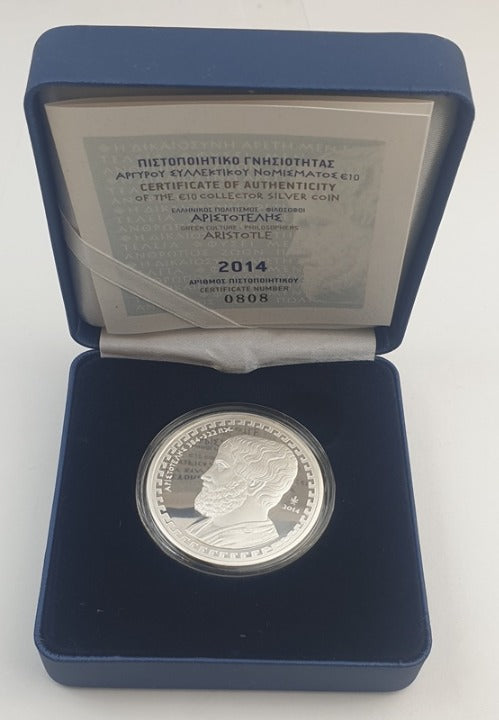Ελλάδα - 10 Ευρώ 2014, Αριστοτέλης, Ασημένιο PROOF