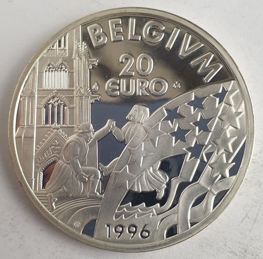 Βέλγιο - 20 Ευρώ 1996, Αλβέρτος Β΄, Ασημένιο