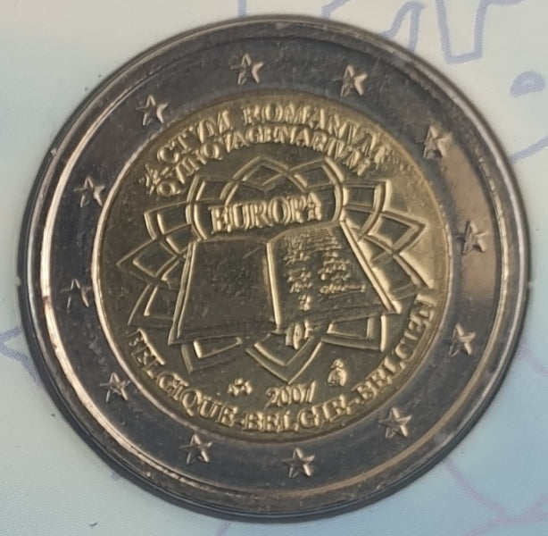 Βέλγιο - 2 Ευρώ 2007, 50η Επετειακή Συνθήκη της Ρώμης, (Coin Card)