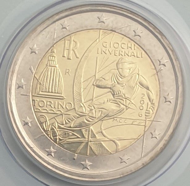 Ιταλία - 2 Ευρώ 2006, Winter Olympics in Turin, Coin card