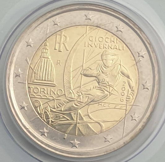 Ιταλία - 2 Ευρώ 2006, Winter Olympics in Turin, Coin card
