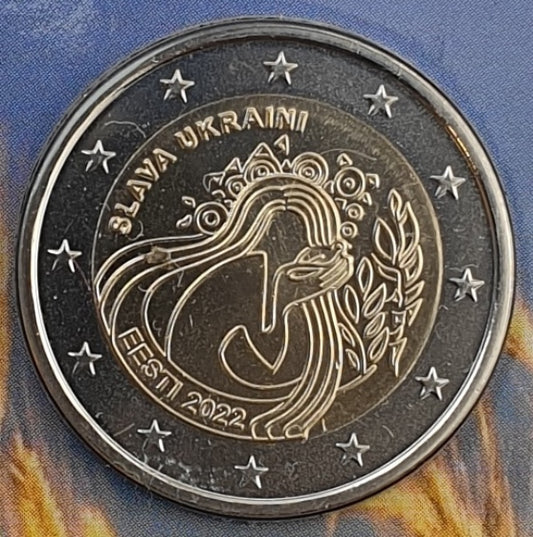 Εσθονία - 2 Ευρώ 2022, Ουκρανία και Ελευθερία, (Coin Card)