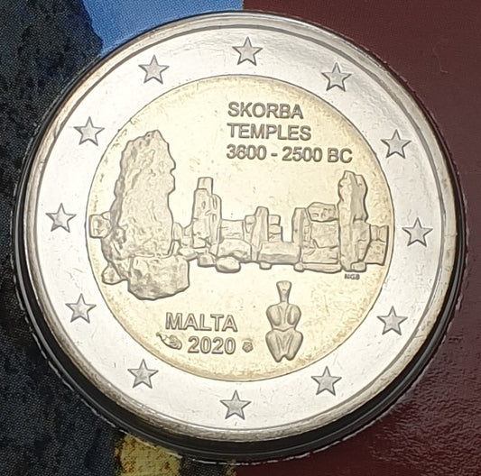 Μάλτα - 2 Ευρώ 2020, Ναοί Σκορμπά, (Coin Card)