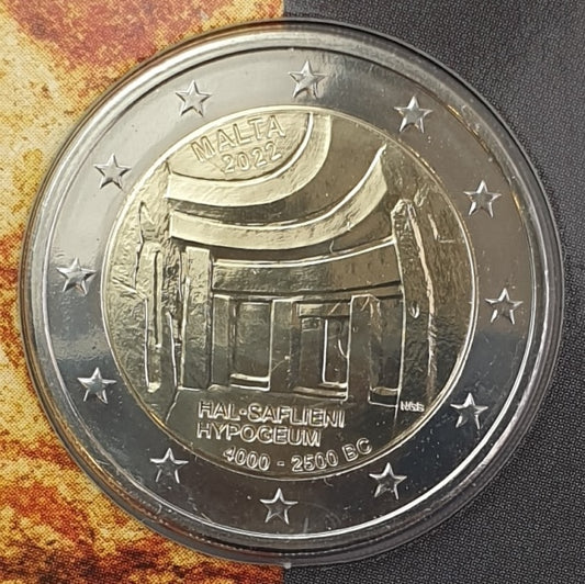 Μάλτα - 2 Ευρώ 2022, Υπόγειο του Χαλ Σαφλιένι, (Coin Card)