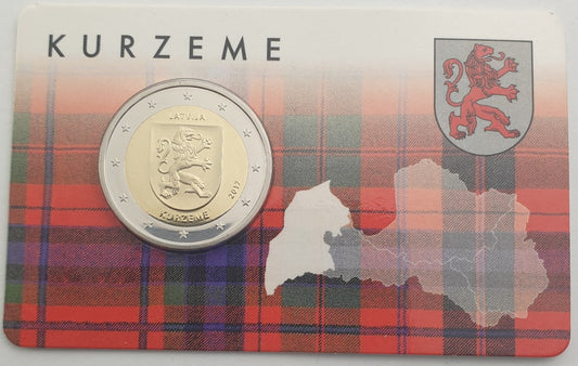 Λετoνία - 2 Ευρώ 2017, Kurzeme, (Coin Card)