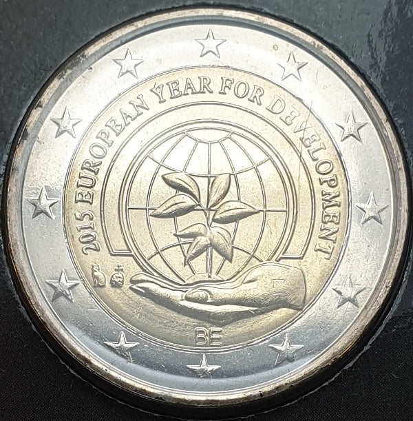 Βέλγιο - 2 Ευρώ 2015, Ευρωπαϊκό Έτος Ανάπτυξης, (Coin Card)