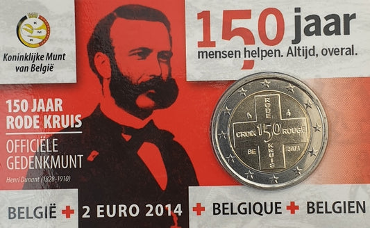 Βέλγιο - 2 Ευρώ 2014, Ερυθρός Σταυρός, (Coin Card)